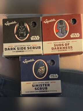 Set Of Three Limited Edition Dr. Squatch x Star Wars Dark Side Soaps, New